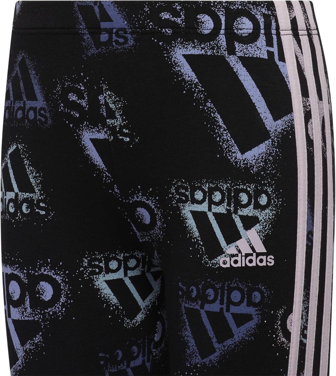 imageadidas Girls Long Sleeve Graphic Hooded Tee and Printed Tights Set