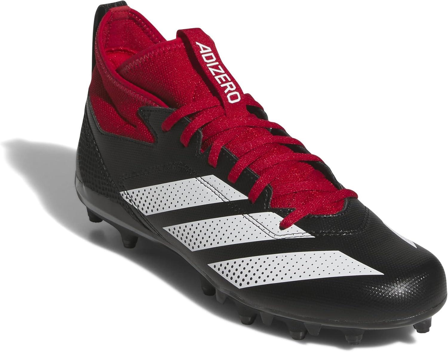 imageadidas Mens Adizero Impact2 American Football SneakerBlackWhiteTeam Power Red