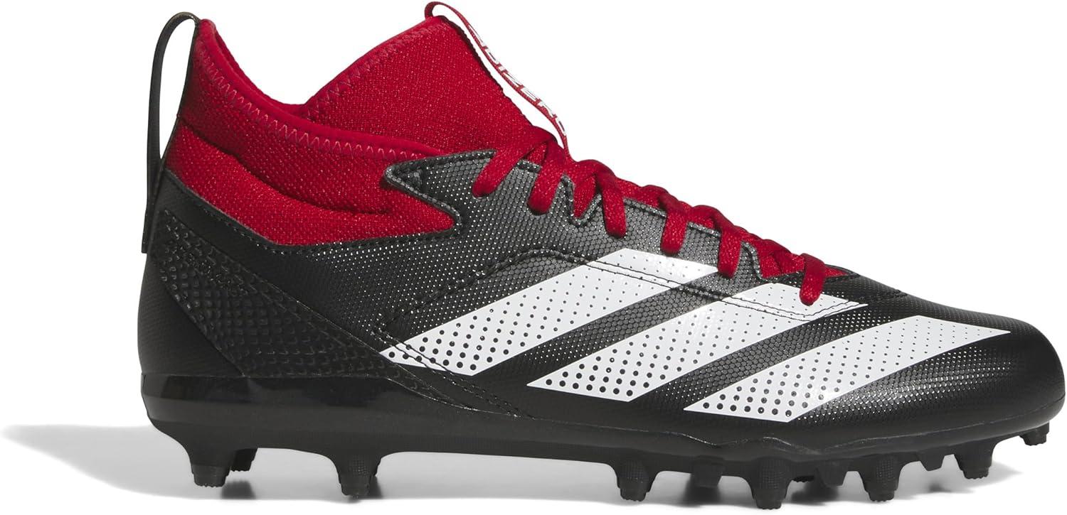 imageadidas Mens Adizero Impact2 American Football SneakerBlackWhiteTeam Power Red