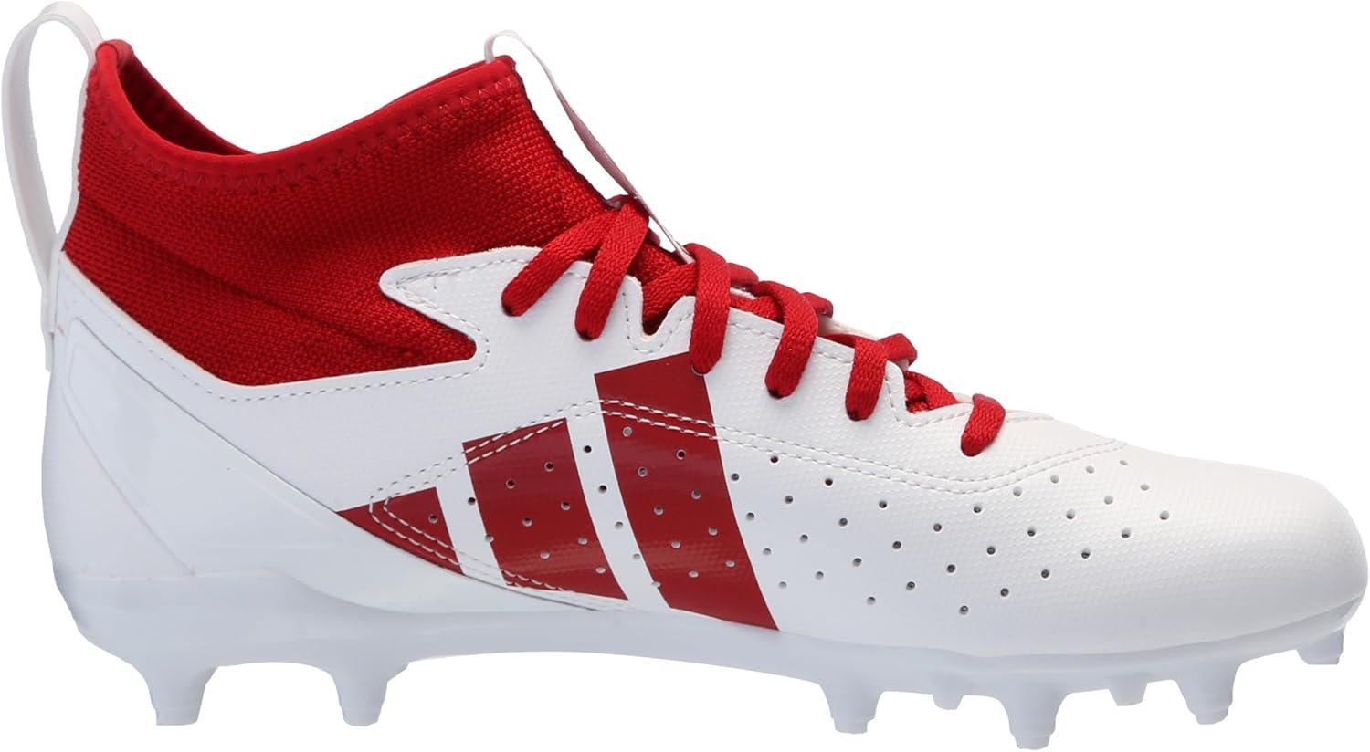 imageadidas Mens Adizero Impact2 American Football SneakerWhiteTeam Power RedWhite