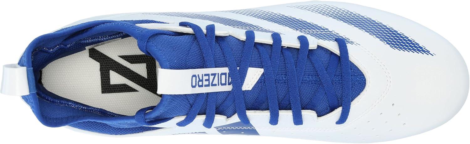imageadidas Mens Adizero Impact2 American Football SneakerWhiteTeam Royal BlueWhite