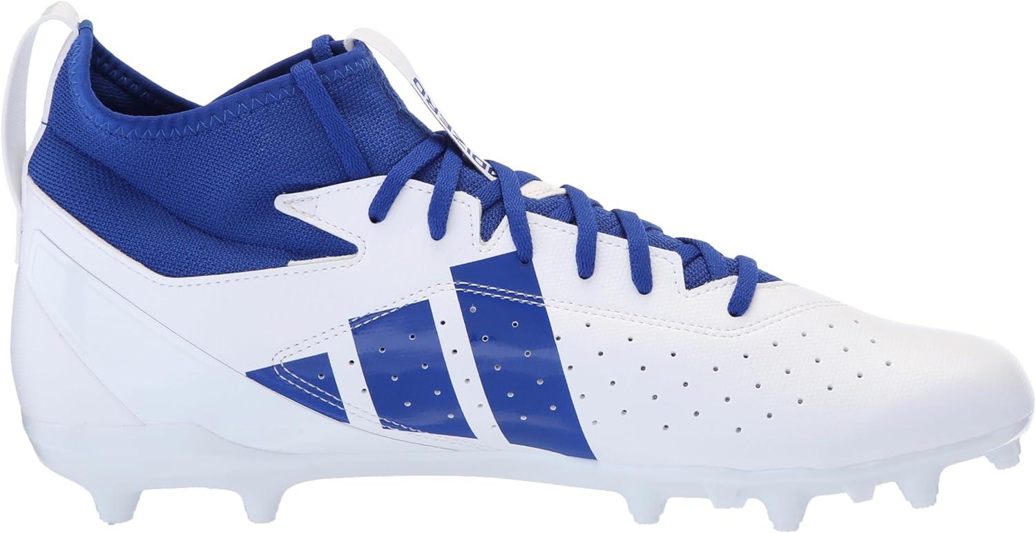imageadidas Mens Adizero Impact2 American Football SneakerWhiteTeam Royal BlueWhite