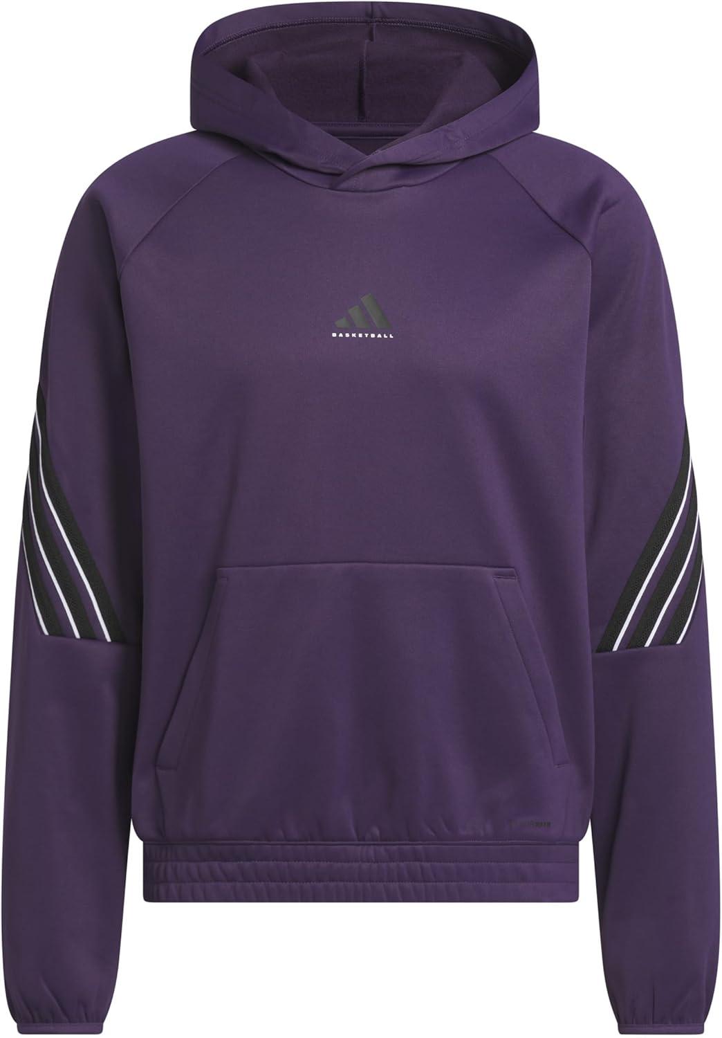 imageadidas Mens Basketball Crazy Warm Fleece Hoodie Aurora PlumBlack