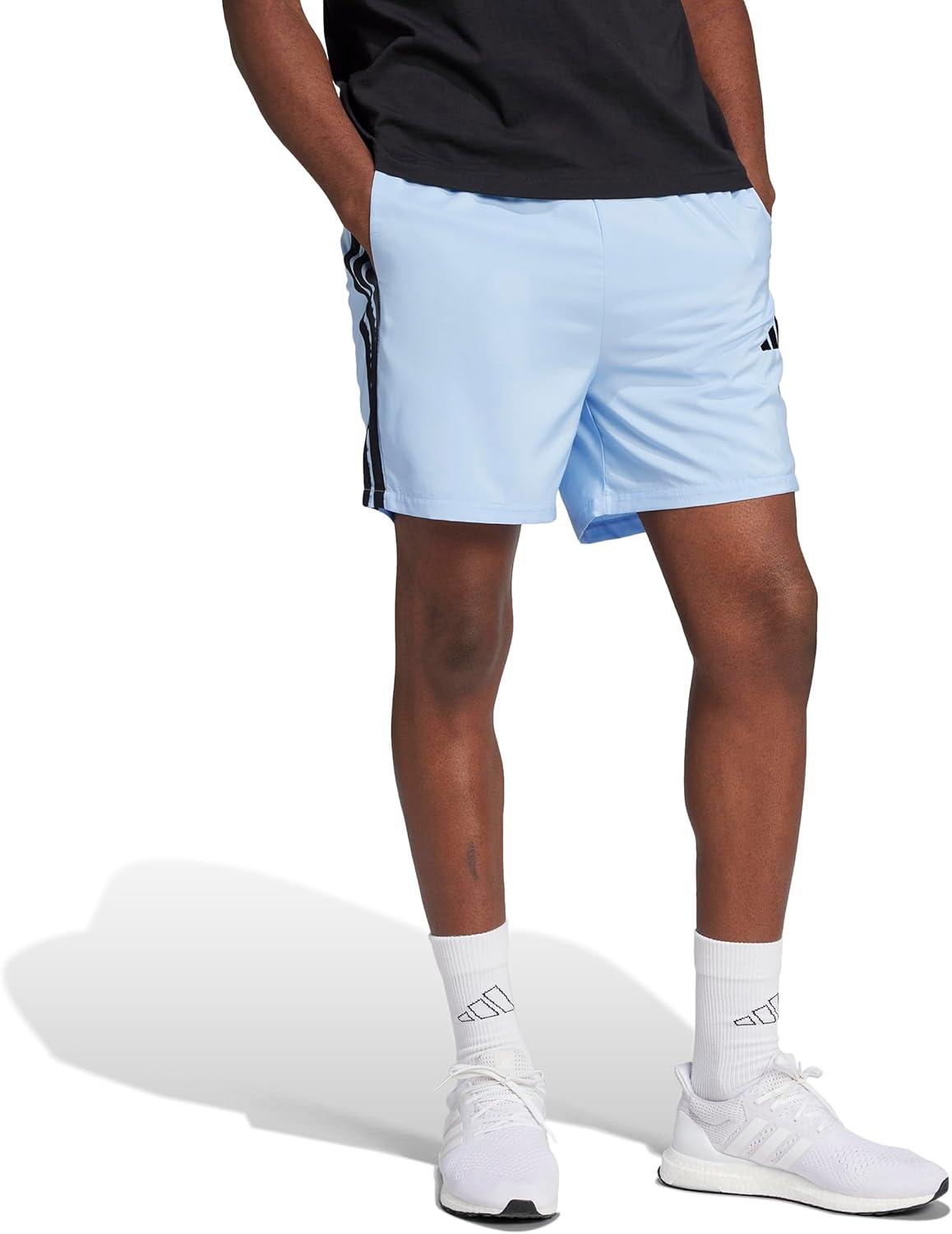 imageadidas Mens Essentials 3Stripes Chelsea 7inch ShortsBlueBlack
