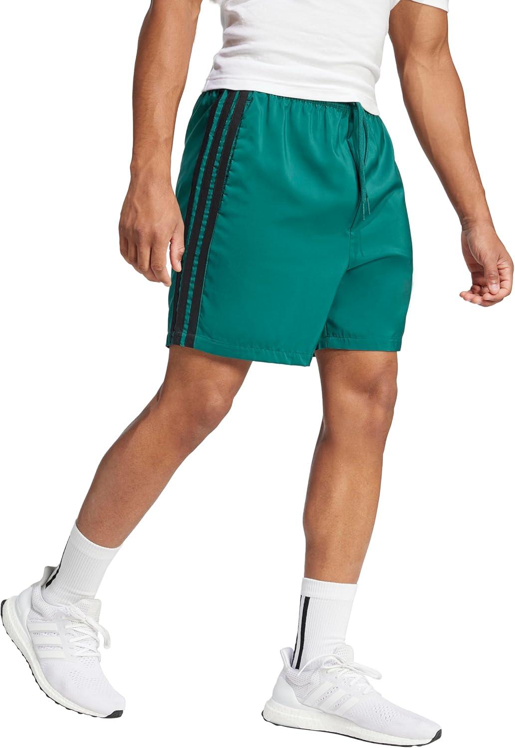 imageadidas Mens Essentials 3Stripes Chelsea 7inch ShortsCollegiate GreenBlack