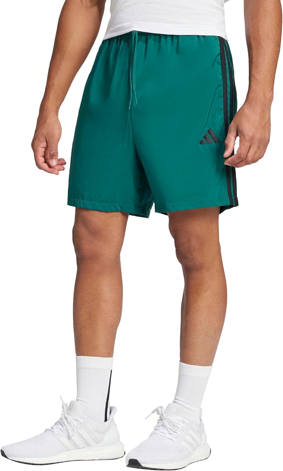 imageadidas Mens Essentials 3Stripes Chelsea 7inch ShortsCollegiate GreenBlack