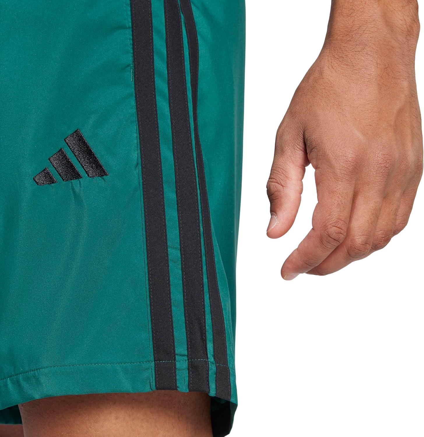 imageadidas Mens Essentials 3Stripes Chelsea 7inch ShortsCollegiate GreenBlack