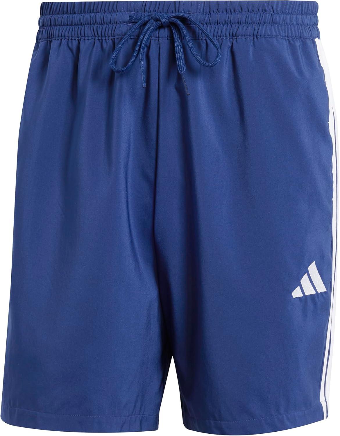 imageadidas Mens Essentials 3Stripes Chelsea 7inch ShortsDark BlueWhite