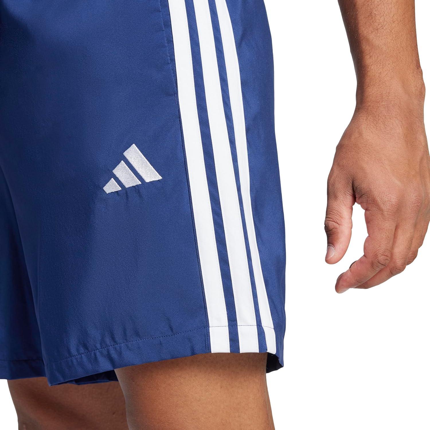 imageadidas Mens Essentials 3Stripes Chelsea 7inch ShortsDark BlueWhite