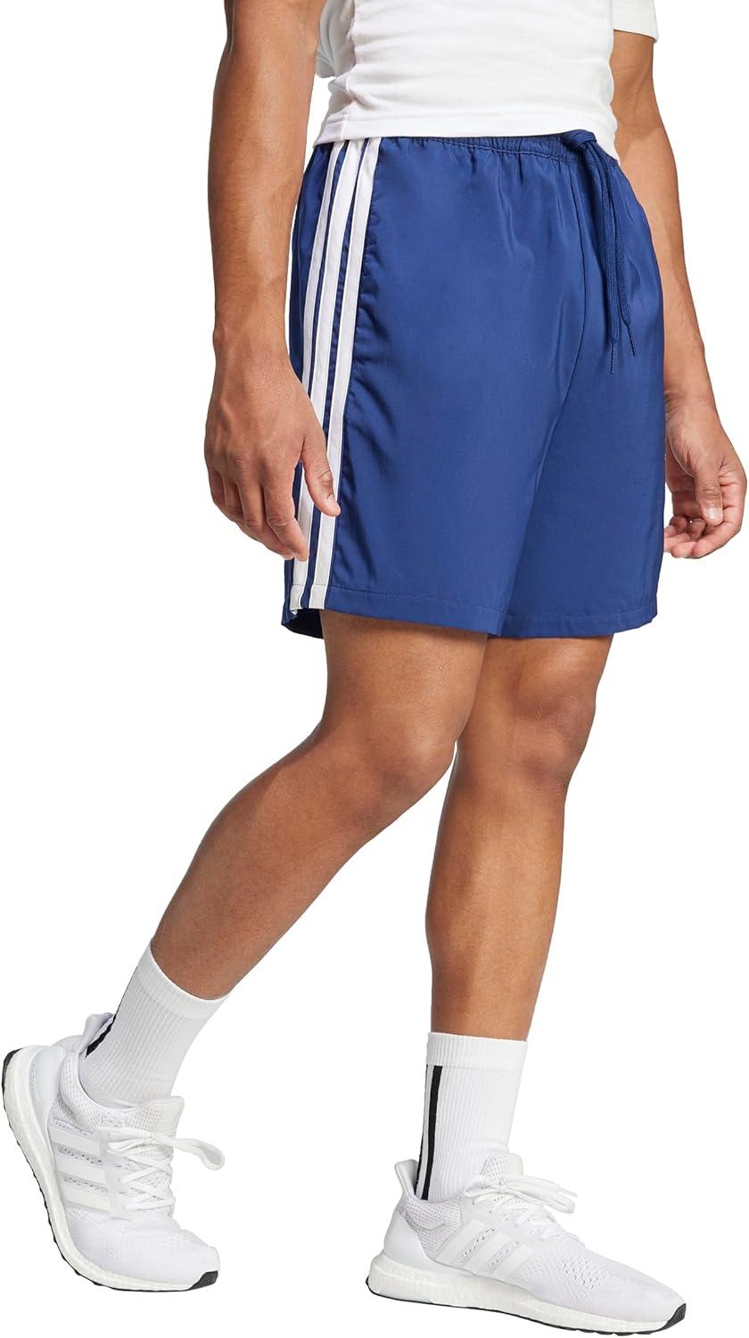 imageadidas Mens Essentials 3Stripes Chelsea 7inch ShortsDark BlueWhite