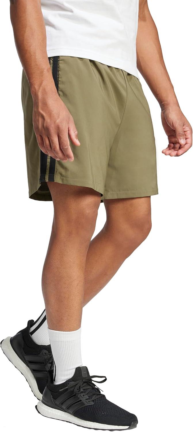imageadidas Mens Essentials 3Stripes Chelsea 7inch ShortsOlive StrataBlack