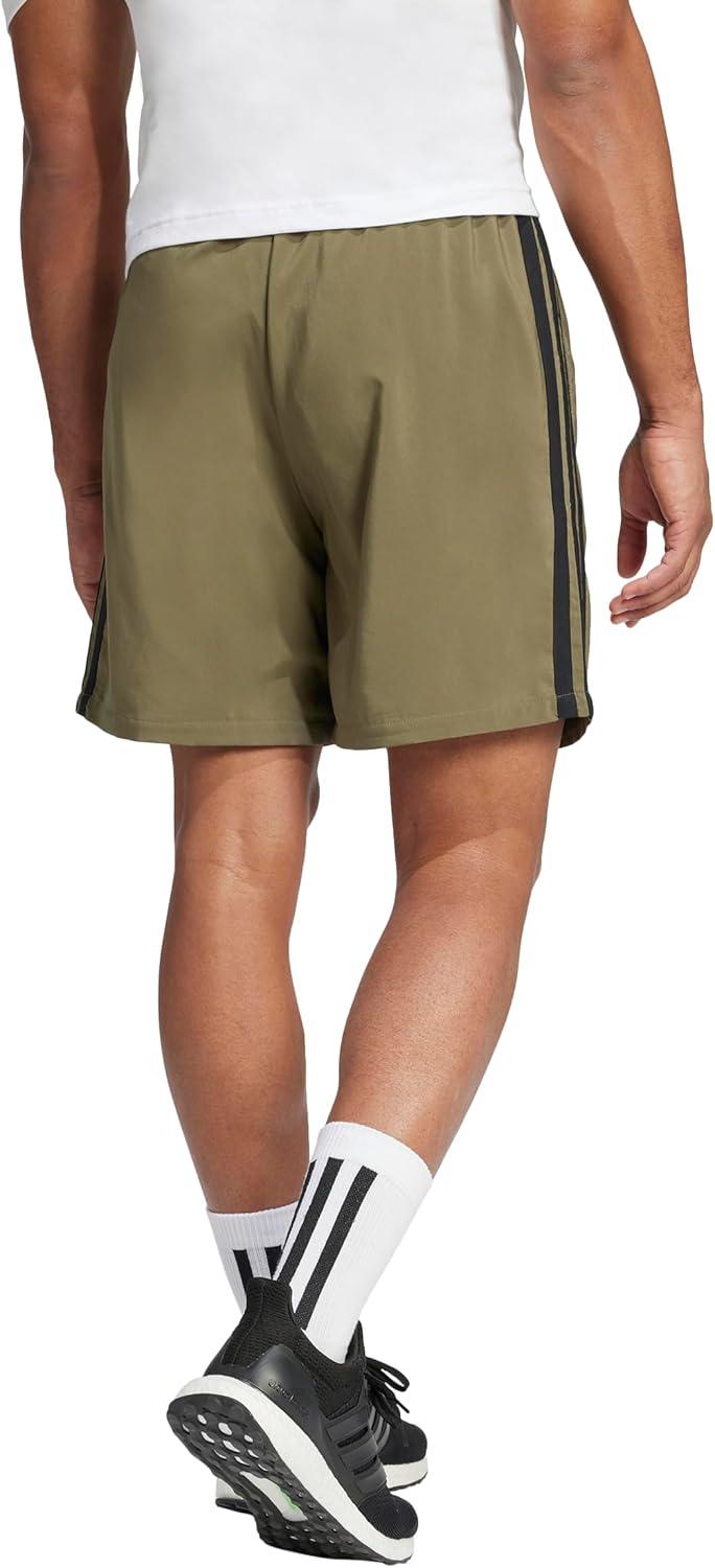 imageadidas Mens Essentials 3Stripes Chelsea 7inch ShortsOlive StrataBlack