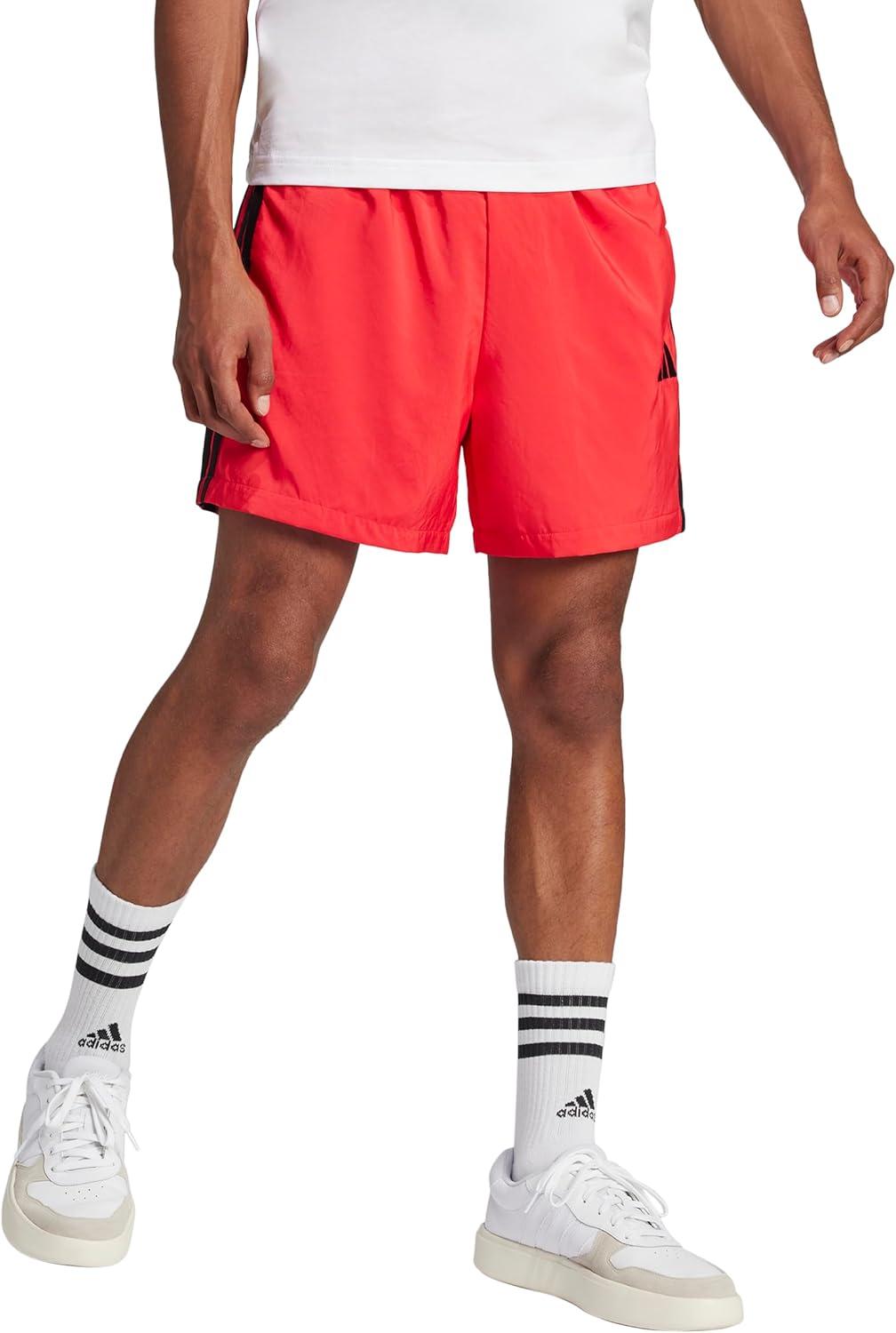 imageadidas Mens Essentials 3Stripes Chelsea 7inch ShortsPure RubyBlack
