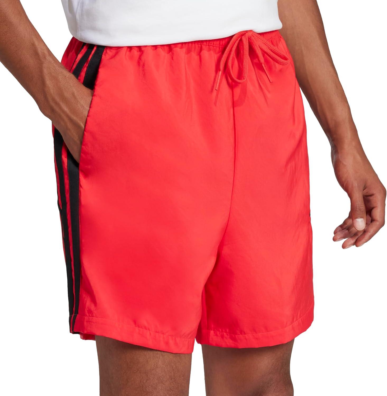 imageadidas Mens Essentials 3Stripes Chelsea 7inch ShortsPure RubyBlack