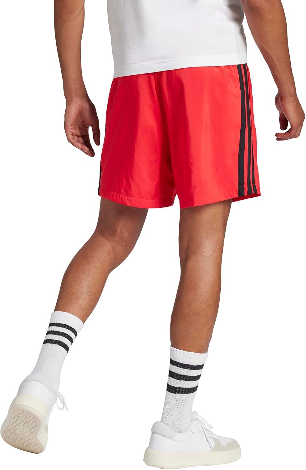 imageadidas Mens Essentials 3Stripes Chelsea 7inch ShortsPure RubyBlack