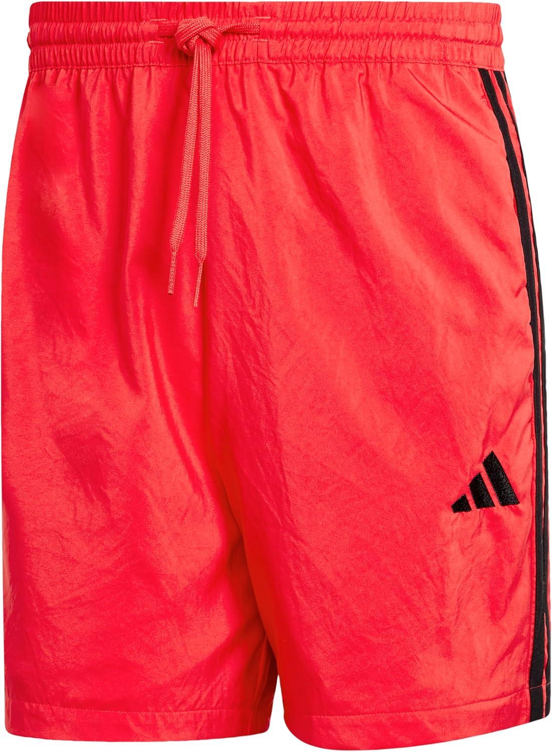 imageadidas Mens Essentials 3Stripes Chelsea 7inch ShortsPure RubyBlack
