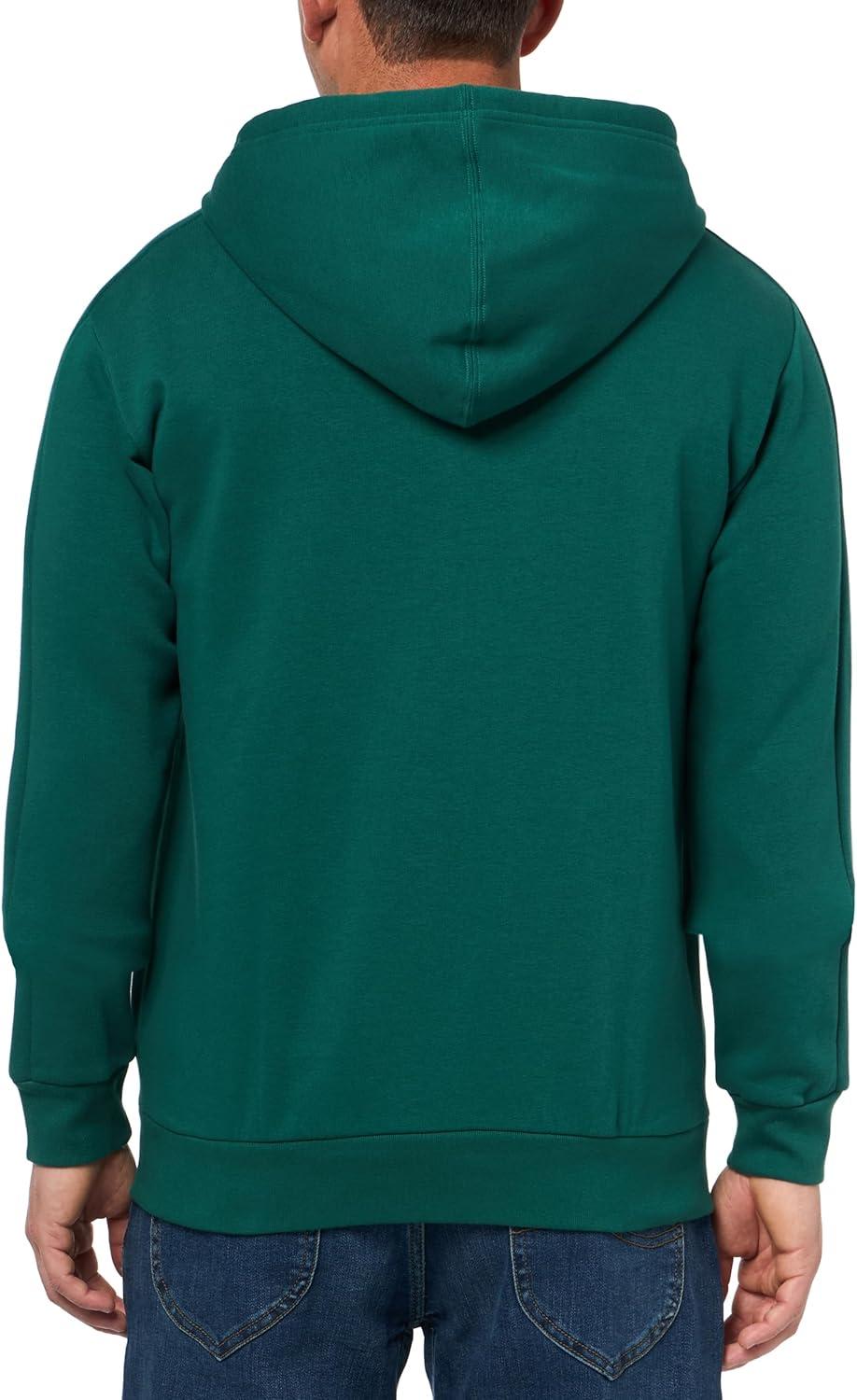 imageadidas Mens Essentials Fleece 3Stripes Hoodie Athletic Outerwear Casual  RedCollegiate GreenWhite