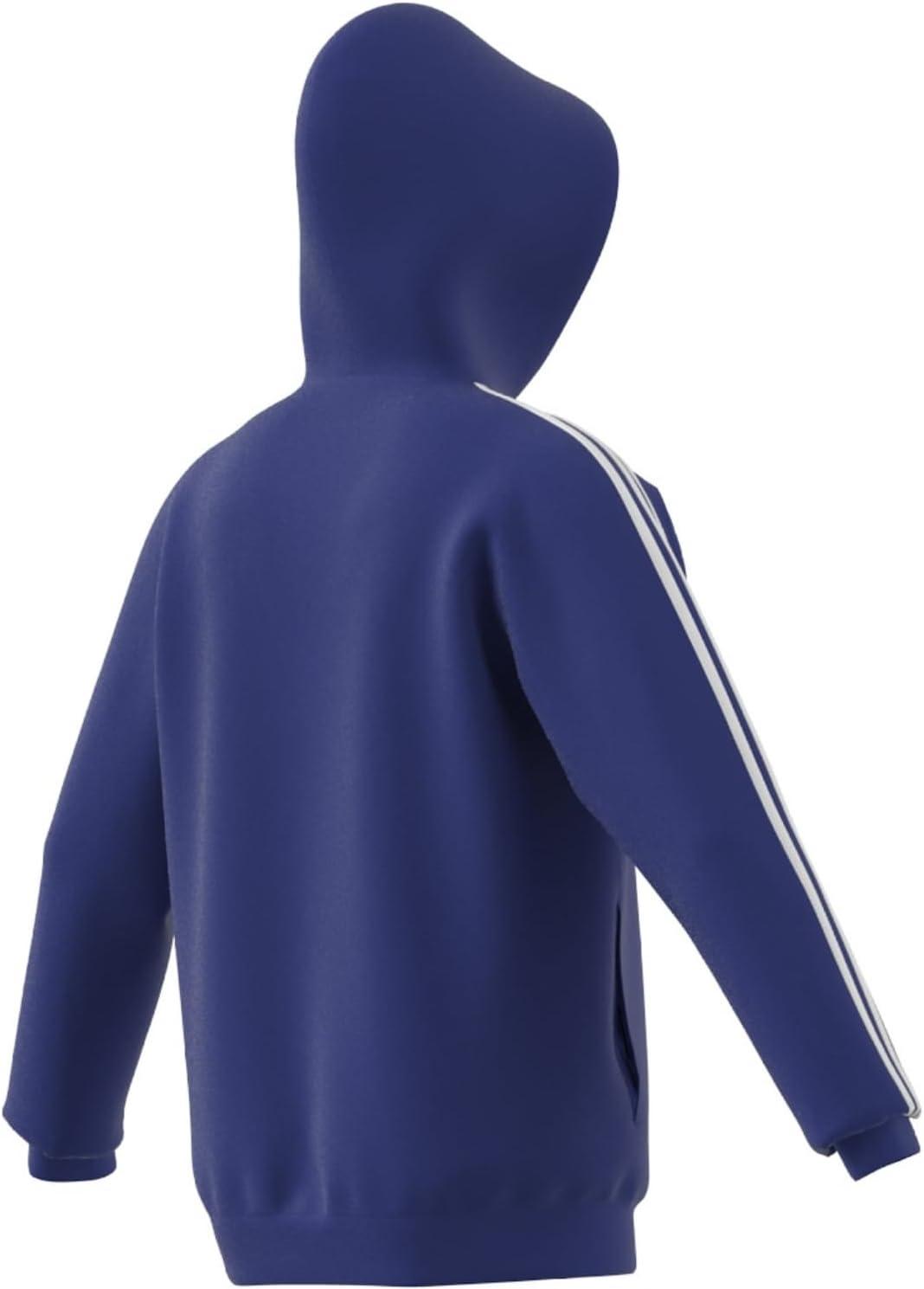 imageadidas Mens Essentials Fleece 3Stripes Hoodie Athletic Outerwear Casual  RedSemi Lucid Blue