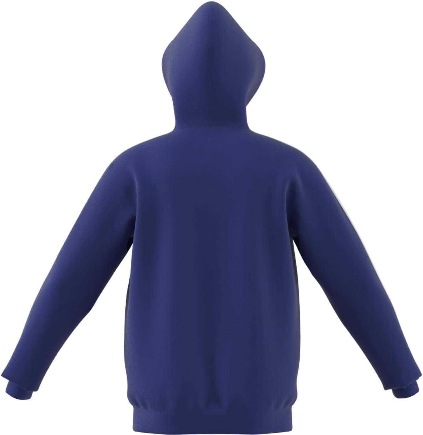 imageadidas Mens Essentials Fleece 3Stripes Hoodie Athletic Outerwear Casual  RedSemi Lucid Blue