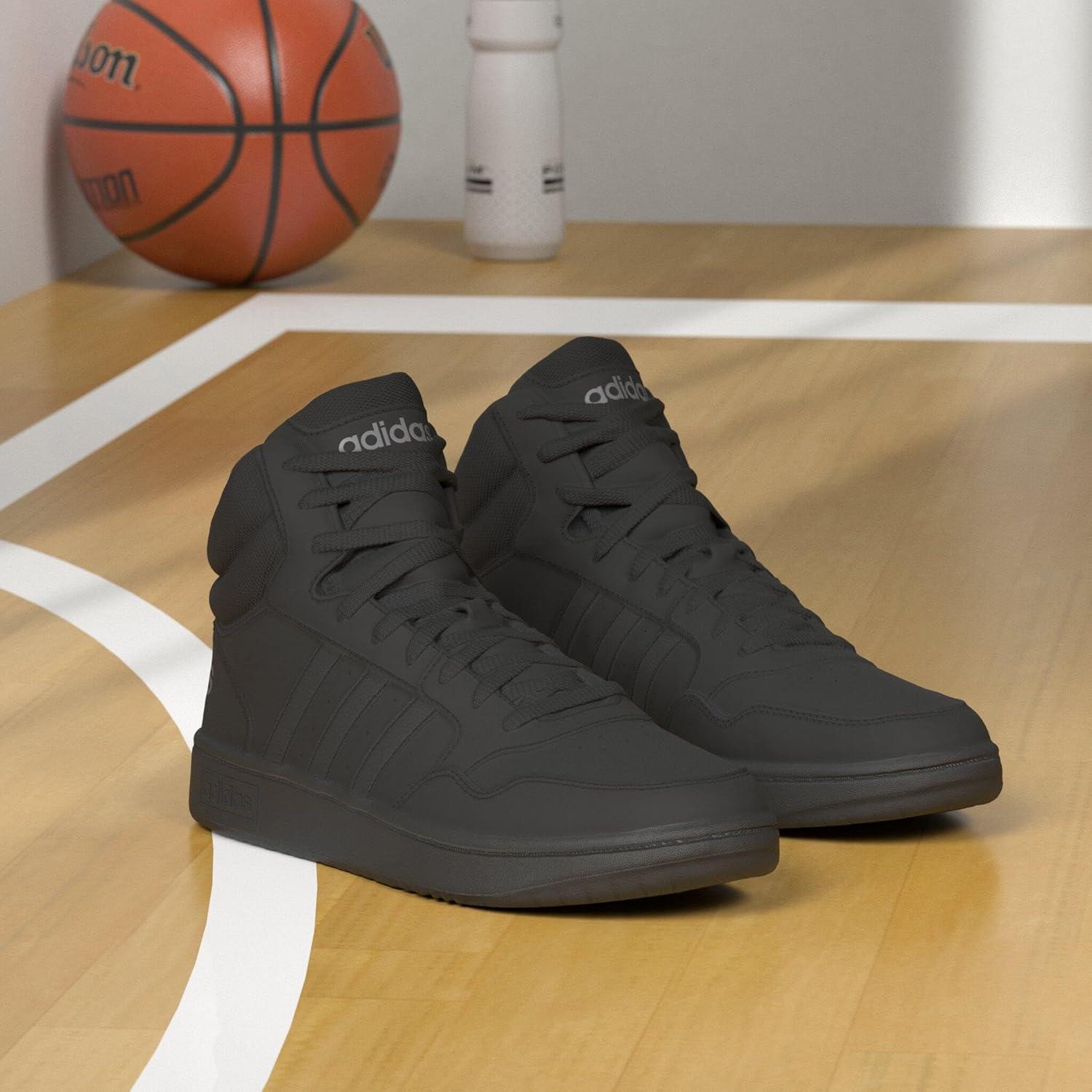 imageadidas Mens Hoops 30 Mid Basketball ShoeBlackBlackGrey Six