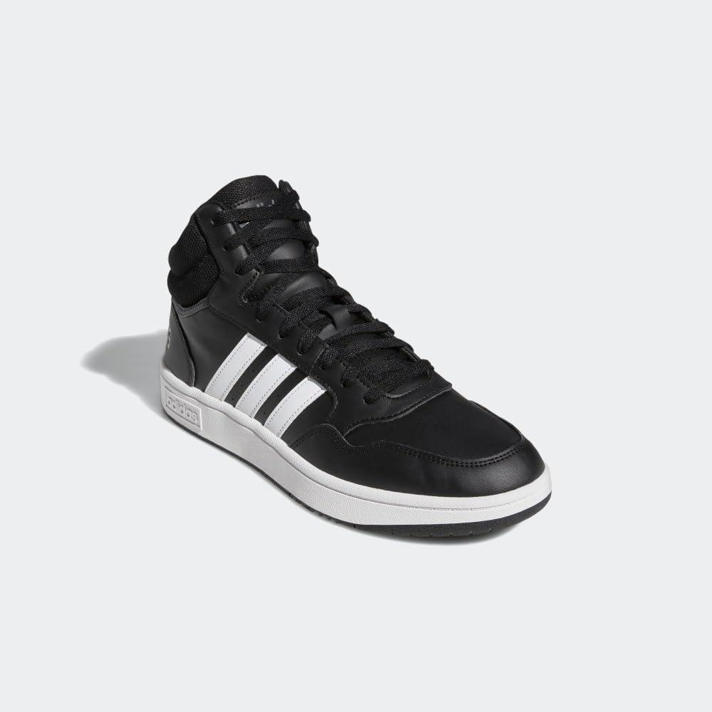 imageadidas Mens Hoops 30 Mid Basketball ShoeBlackWhiteGrey Six