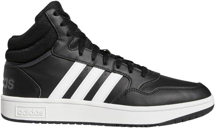 imageadidas Mens Hoops 30 Mid Basketball ShoeBlackWhiteGrey Six