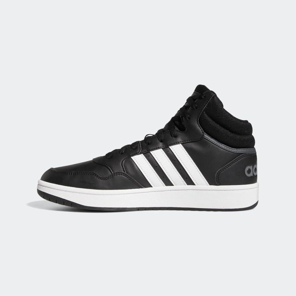 imageadidas Mens Hoops 30 Mid Basketball ShoeBlackWhiteGrey Six