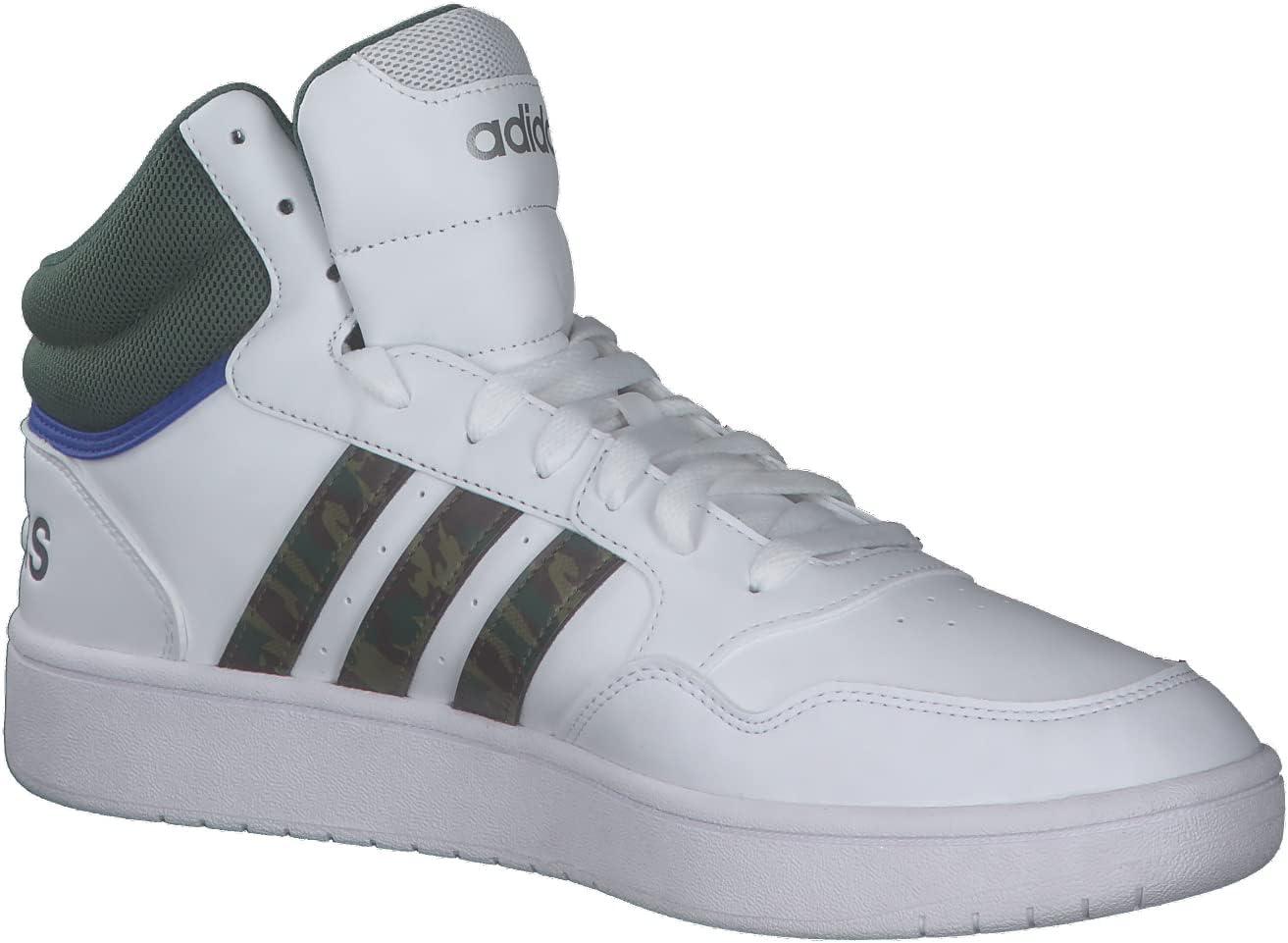 imageadidas Mens Hoops 30 Mid Basketball ShoeFtwr White Green Oxide Team Royal Blue