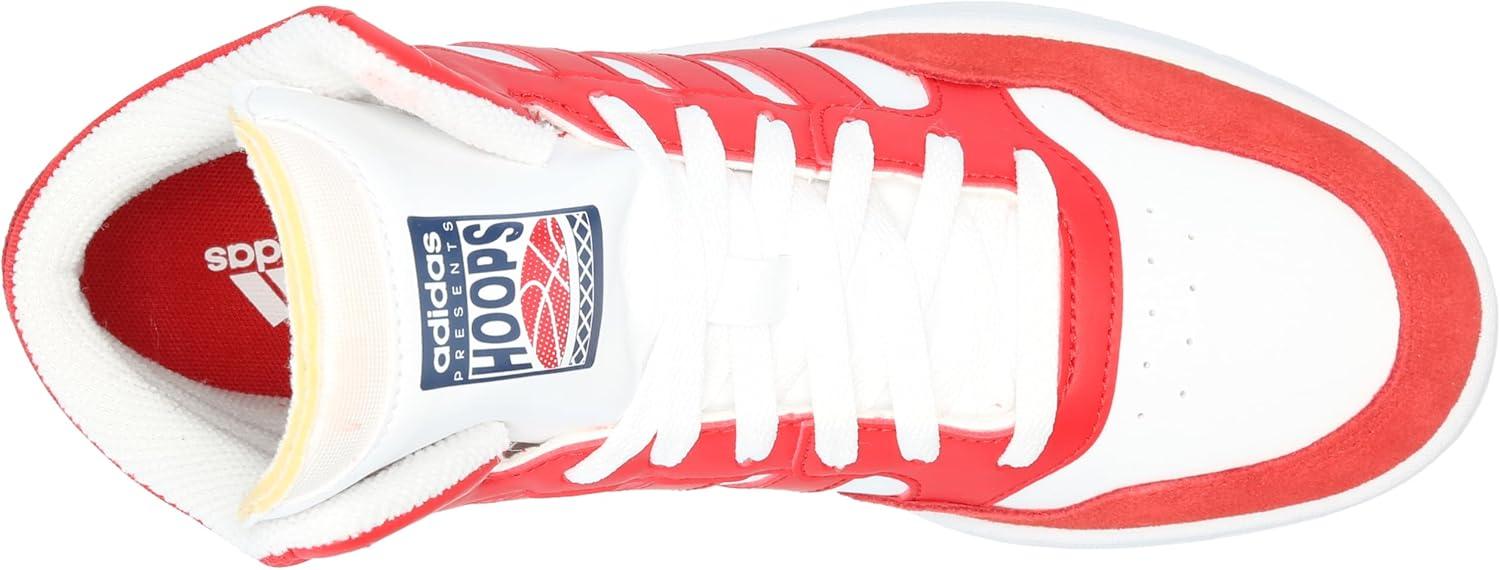 imageadidas Mens Hoops 30 Mid Basketball ShoeWhiteBetter ScarletBetter Scarlet