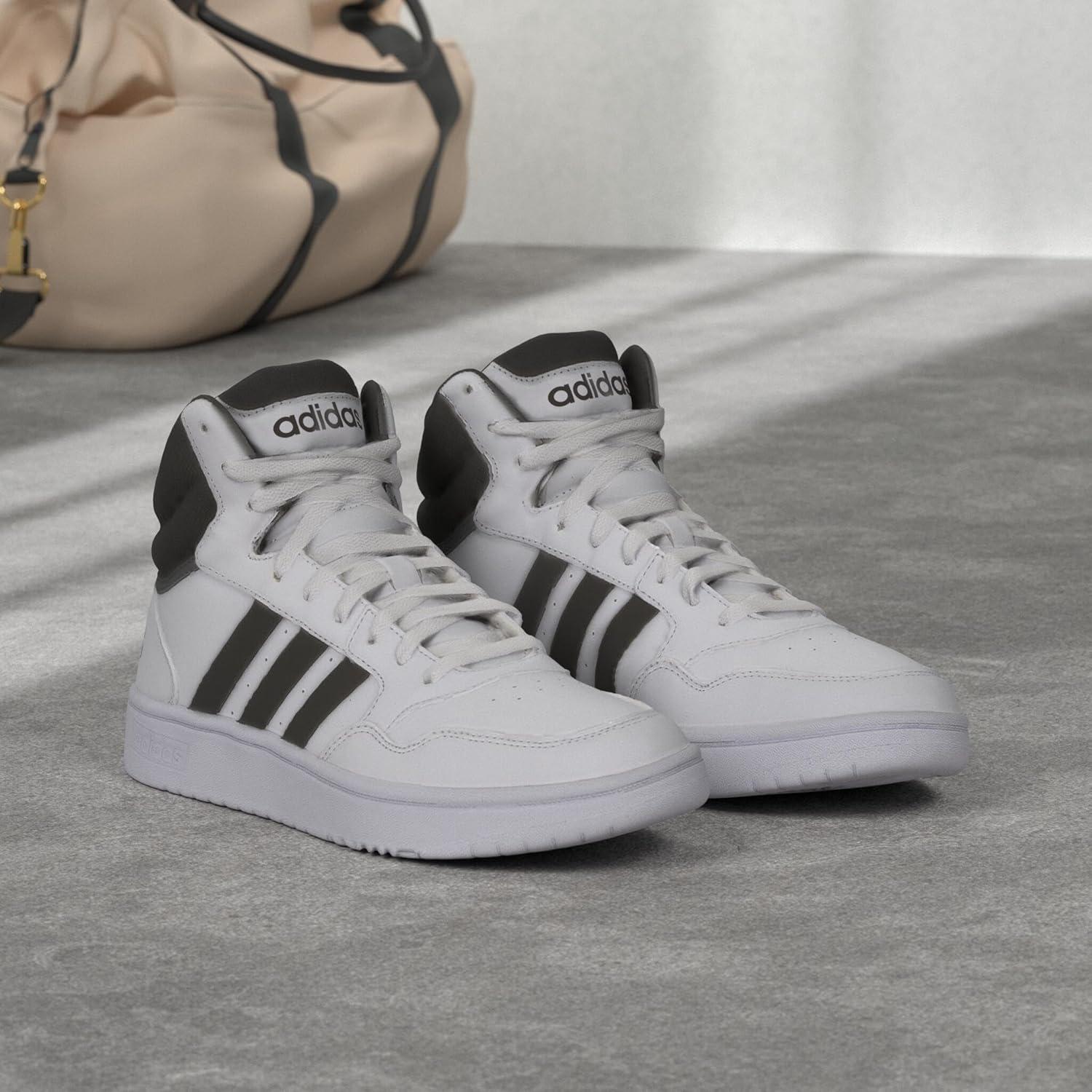 imageadidas Mens Hoops 30 Mid Basketball ShoeWhiteBlackWhite