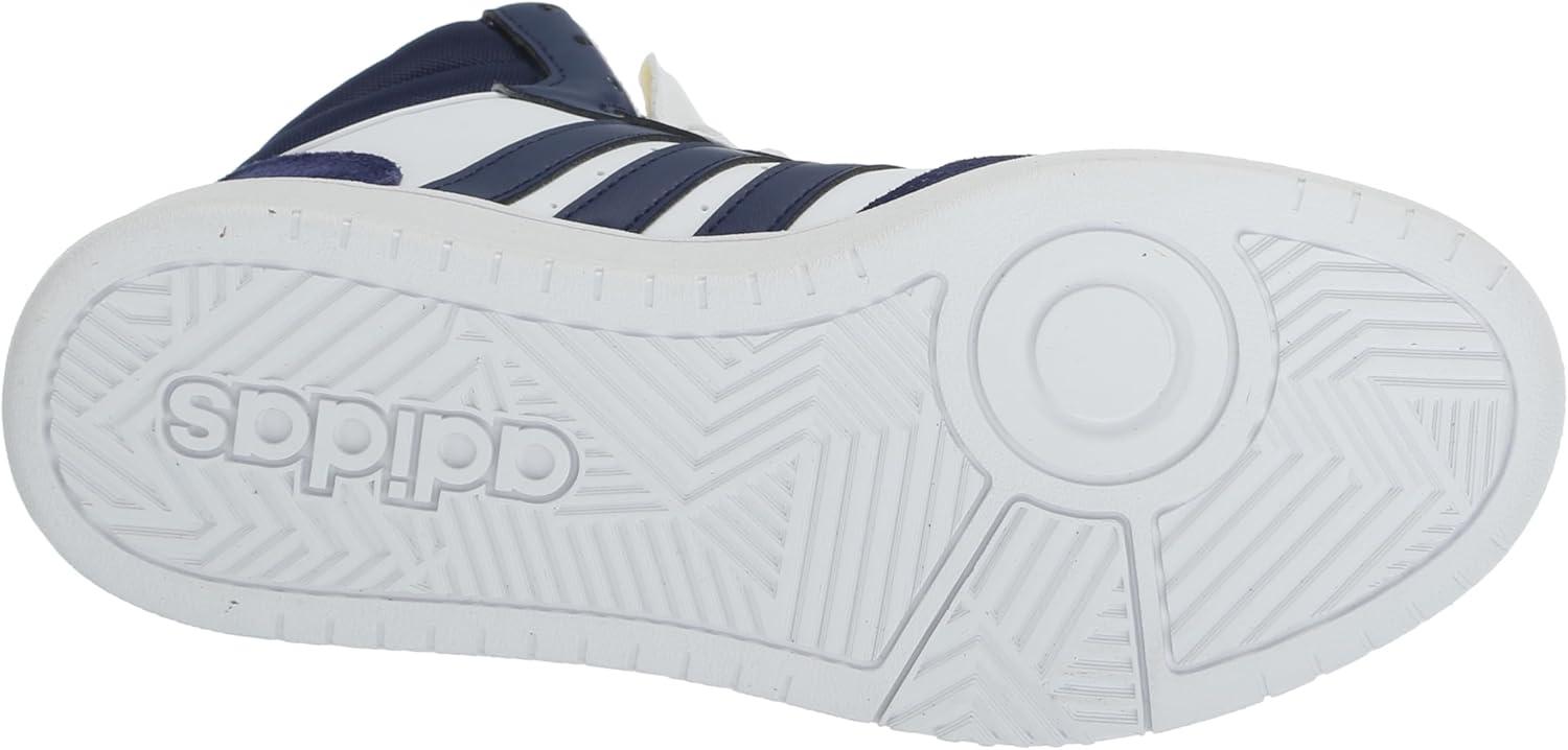 imageadidas Mens Hoops 30 Mid Basketball ShoeWhiteDark BlueDark Blue