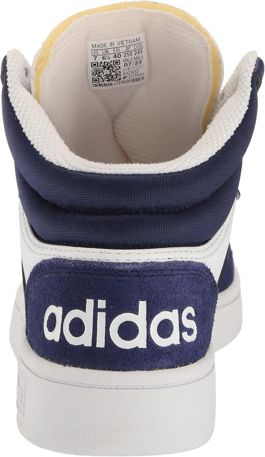 imageadidas Mens Hoops 30 Mid Basketball ShoeWhiteDark BlueDark Blue
