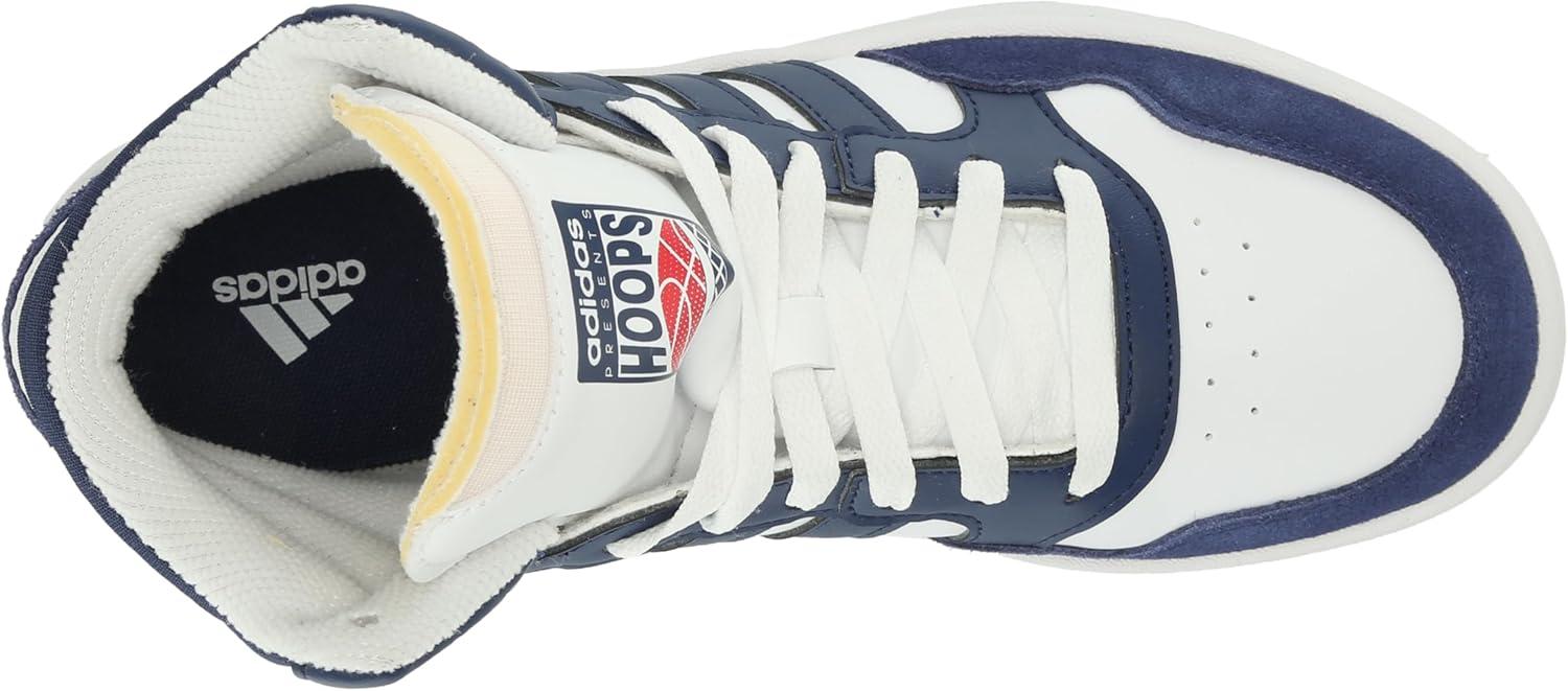 imageadidas Mens Hoops 30 Mid Basketball ShoeWhiteDark BlueDark Blue