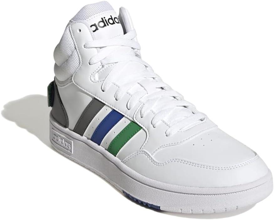 imageadidas Mens Hoops 30 Mid Basketball ShoeWhiteGreenTeam Royal Blue