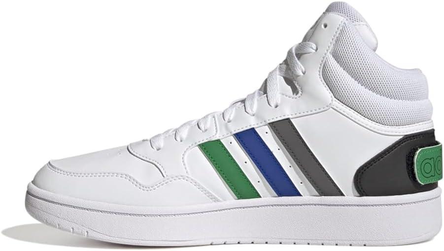 imageadidas Mens Hoops 30 Mid Basketball ShoeWhiteGreenTeam Royal Blue