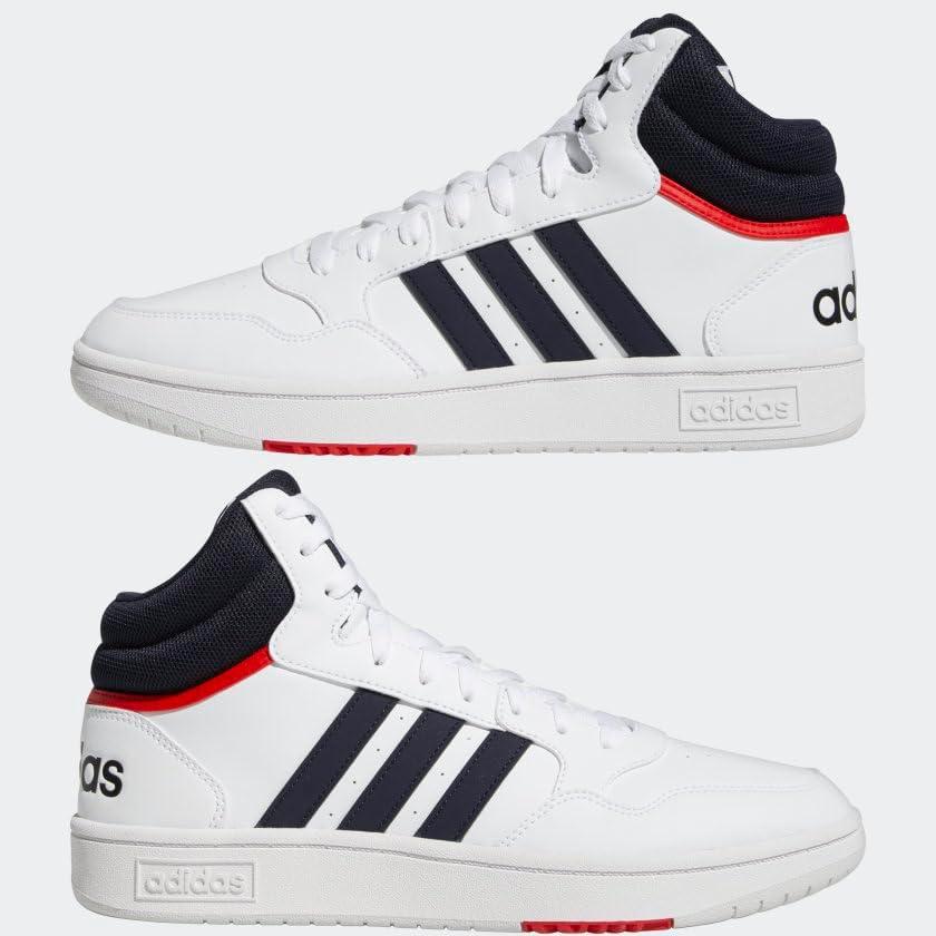 imageadidas Mens Hoops 30 Mid Basketball ShoeWhiteLegend InkLegend Ink