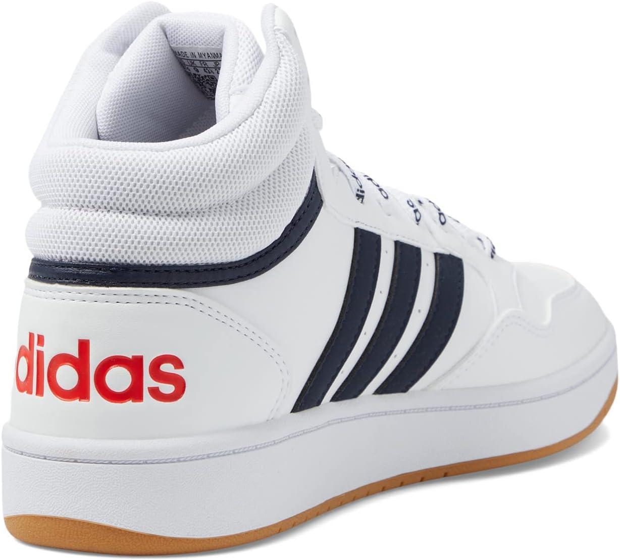 imageadidas Mens Hoops 30 Mid Basketball ShoeWhiteLegend InkVivid Red