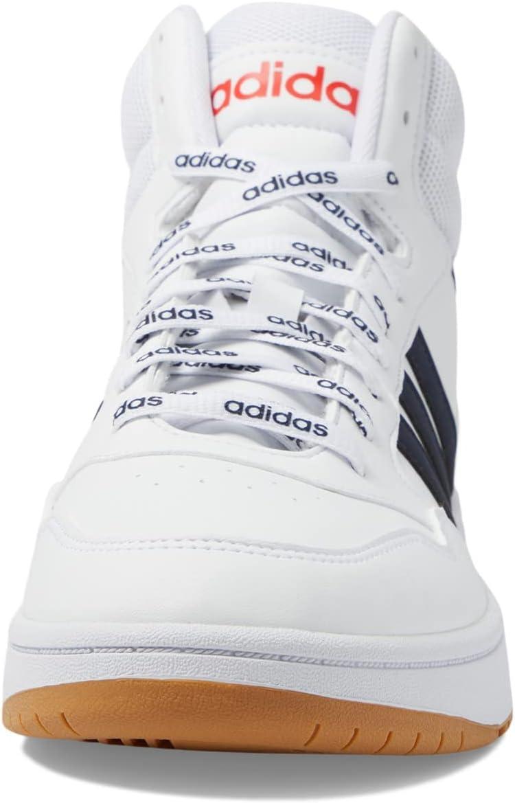 imageadidas Mens Hoops 30 Mid Basketball ShoeWhiteLegend InkVivid Red