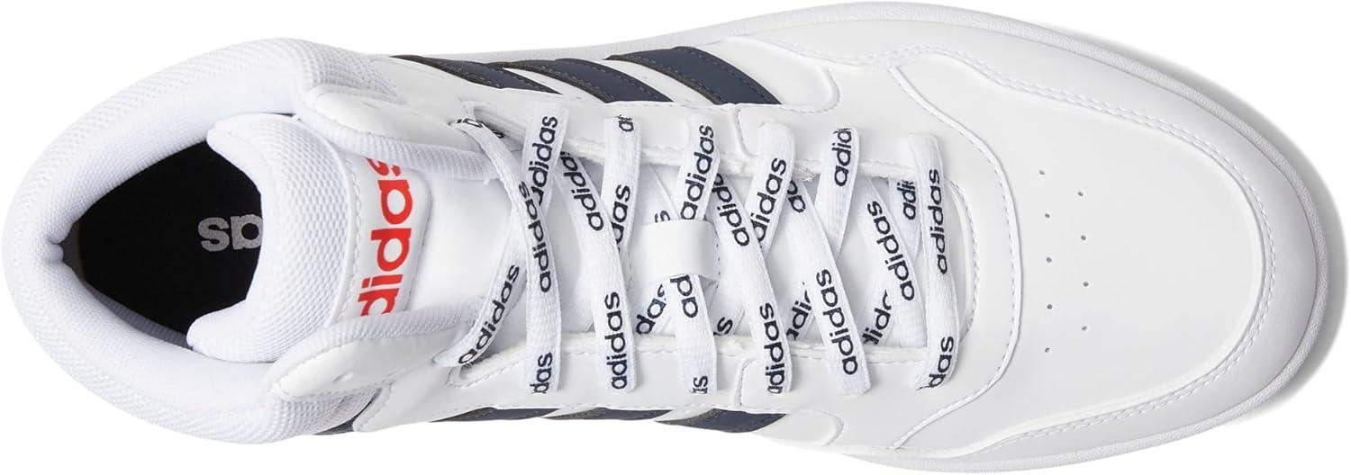 imageadidas Mens Hoops 30 Mid Basketball ShoeWhiteLegend InkVivid Red