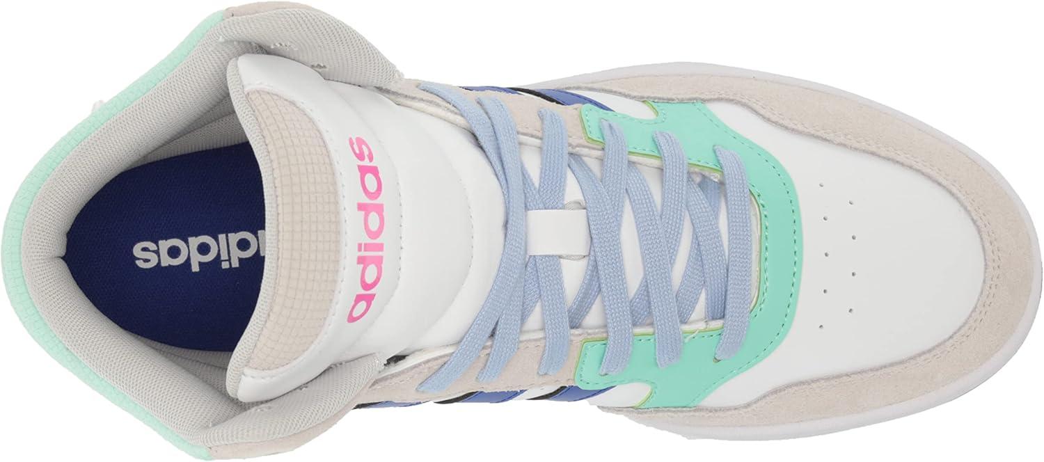 imageadidas Mens Hoops 30 Mid Basketball ShoeWhiteLucid BluePulse Mint