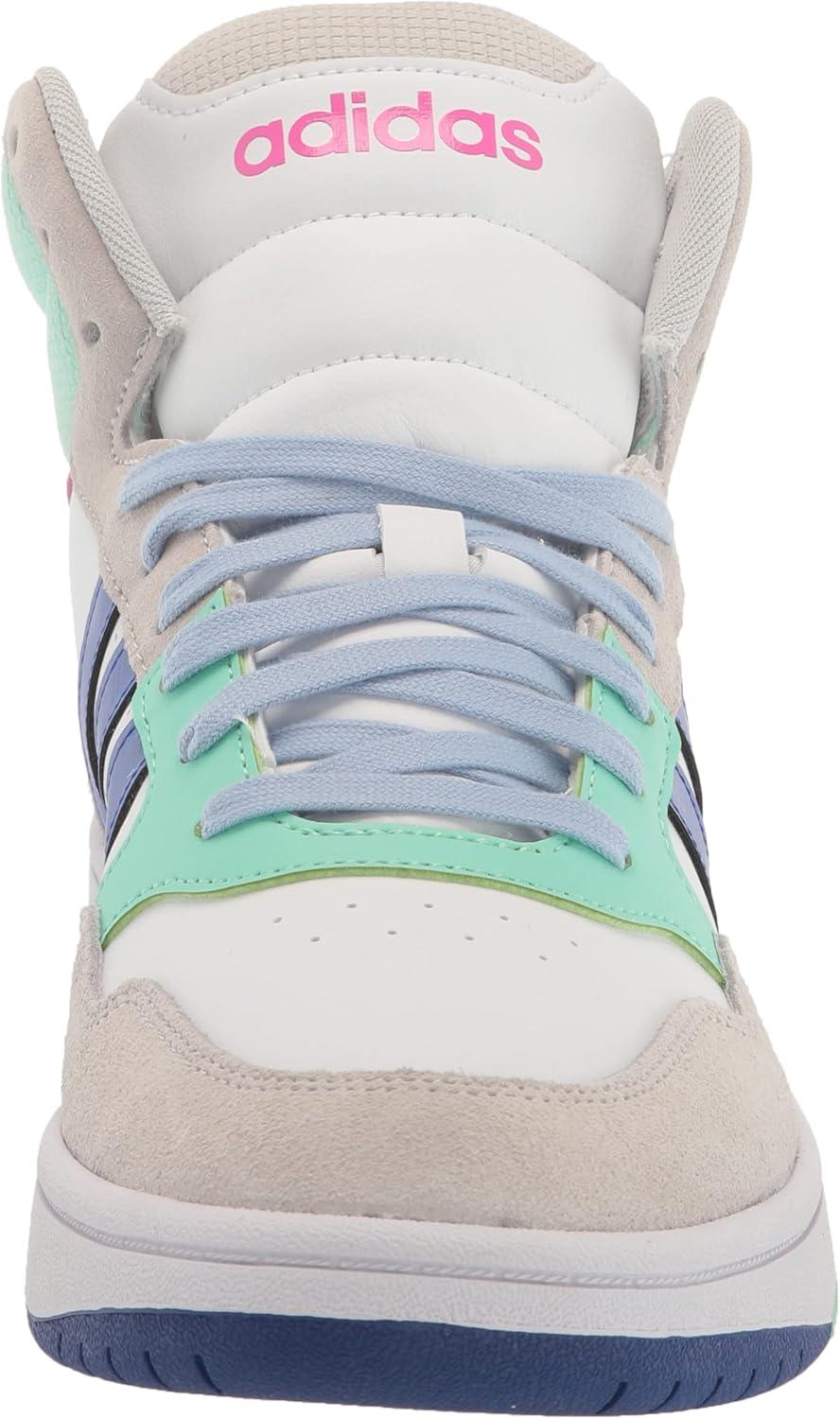 imageadidas Mens Hoops 30 Mid Basketball ShoeWhiteLucid BluePulse Mint