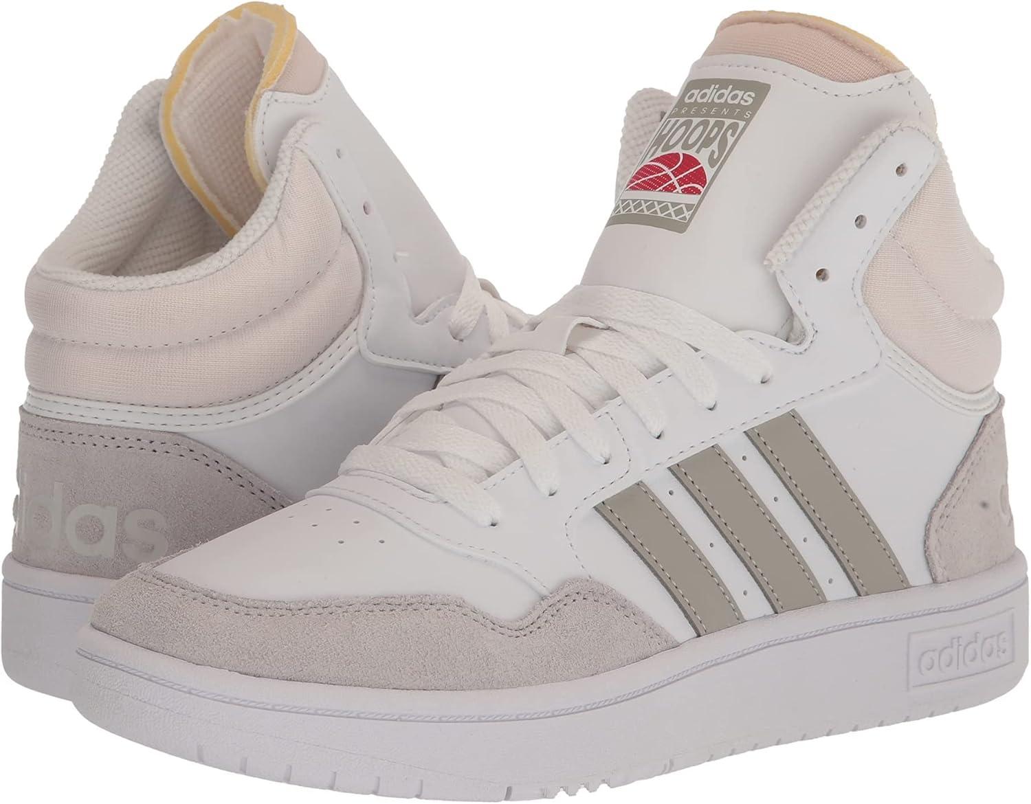 imageadidas Mens Hoops 30 Mid Basketball ShoeWhiteMetal GreyGrey One