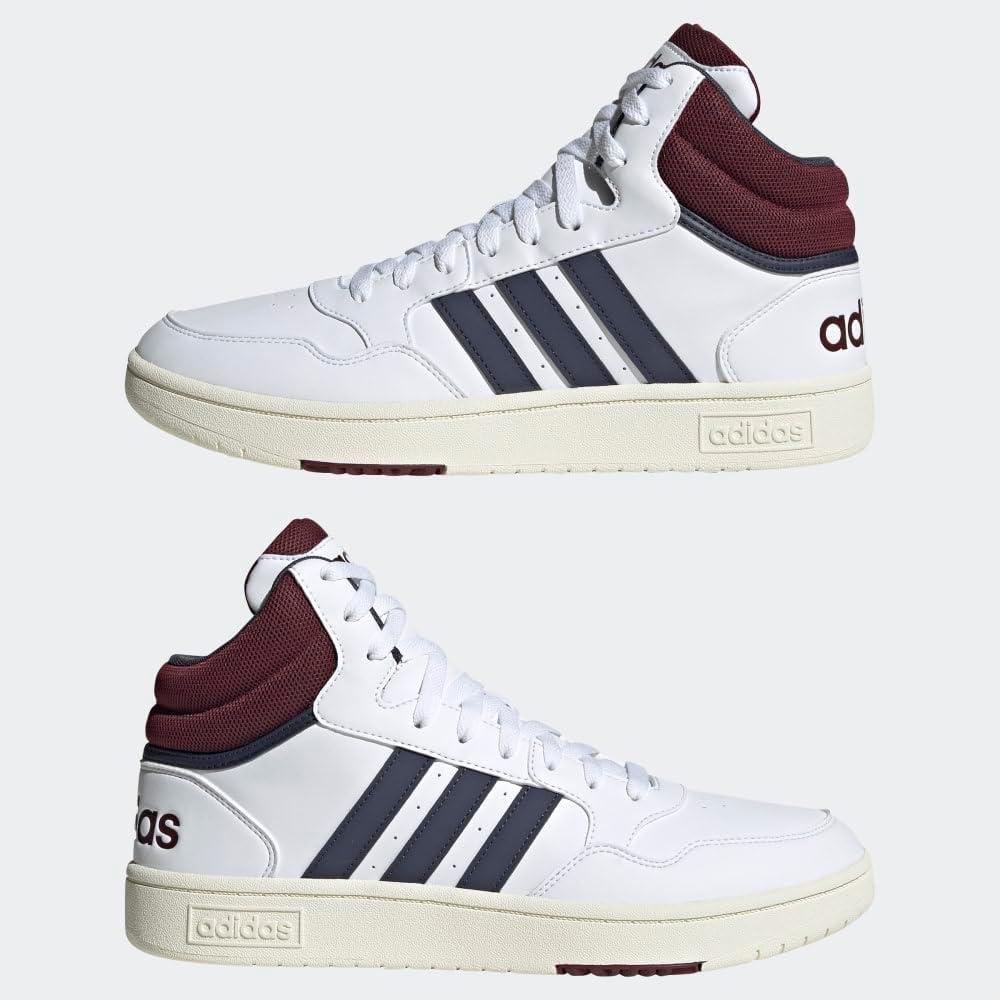 imageadidas Mens Hoops 30 Mid Basketball ShoeWhiteShadow NavyShadow Red