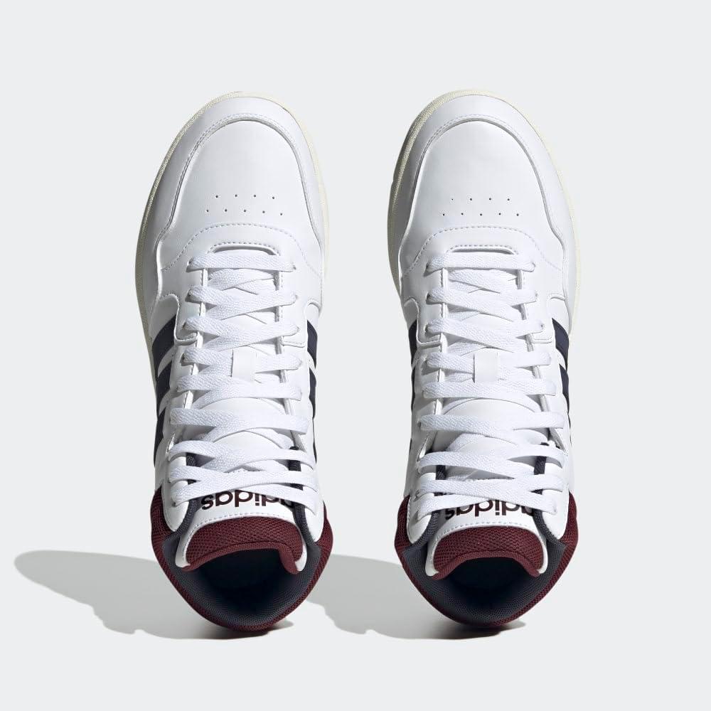 imageadidas Mens Hoops 30 Mid Basketball ShoeWhiteShadow NavyShadow Red