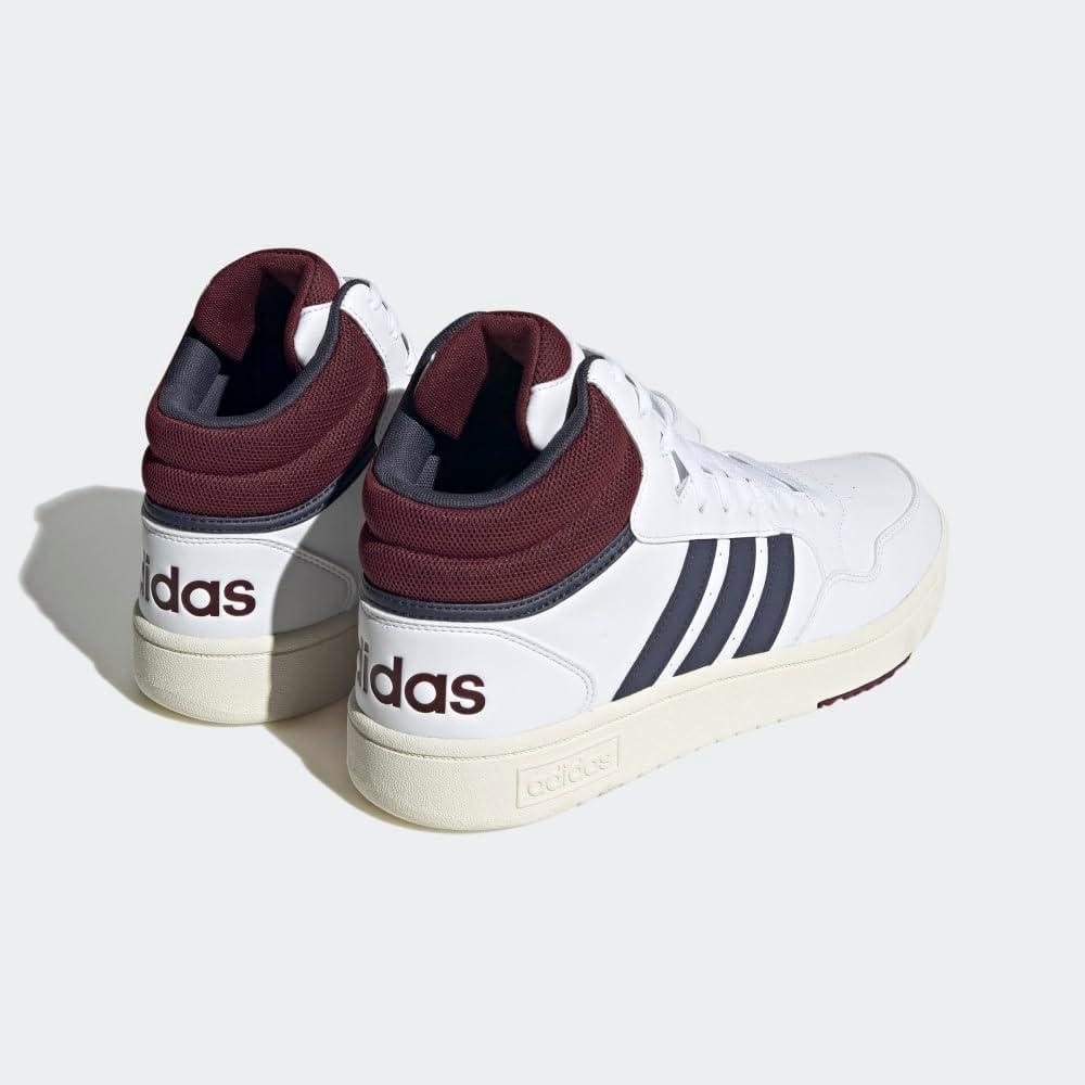 imageadidas Mens Hoops 30 Mid Basketball ShoeWhiteShadow NavyShadow Red