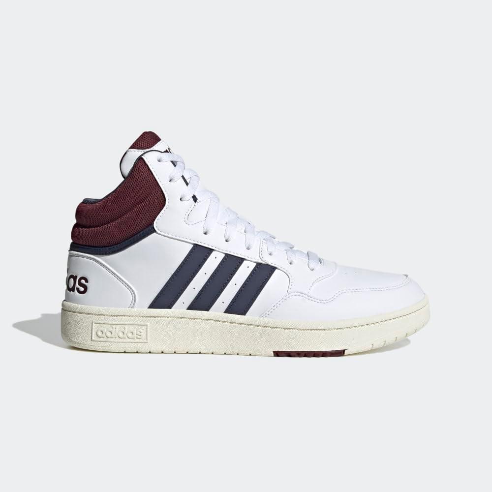 imageadidas Mens Hoops 30 Mid Basketball ShoeWhiteShadow NavyShadow Red