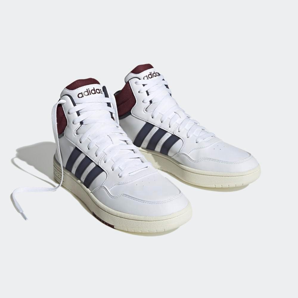 imageadidas Mens Hoops 30 Mid Basketball ShoeWhiteShadow NavyShadow Red