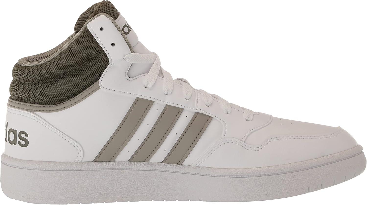 imageadidas Mens Hoops 30 Mid Basketball ShoeWhiteSilver PebbleOlive Strata