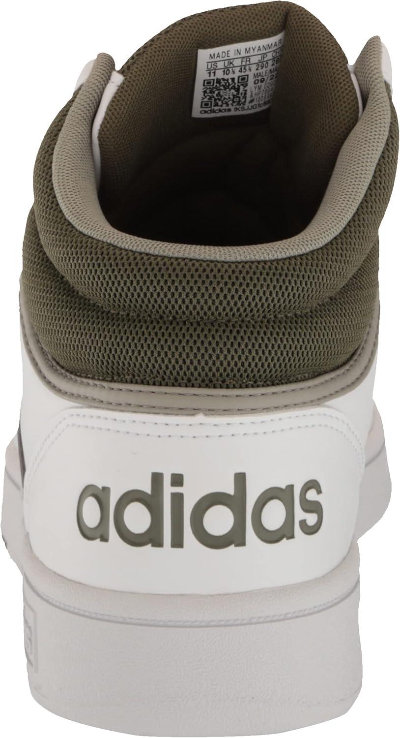 imageadidas Mens Hoops 30 Mid Basketball ShoeWhiteSilver PebbleOlive Strata