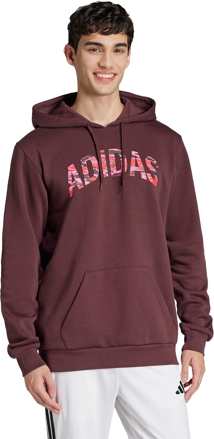 imageadidas Mens Size Codes Camouflage Linear Graphic HoodieAurora Ruby
